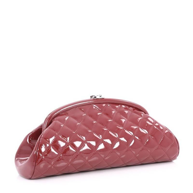 Brown Chanel Timeless Clutch Quilted Patent 