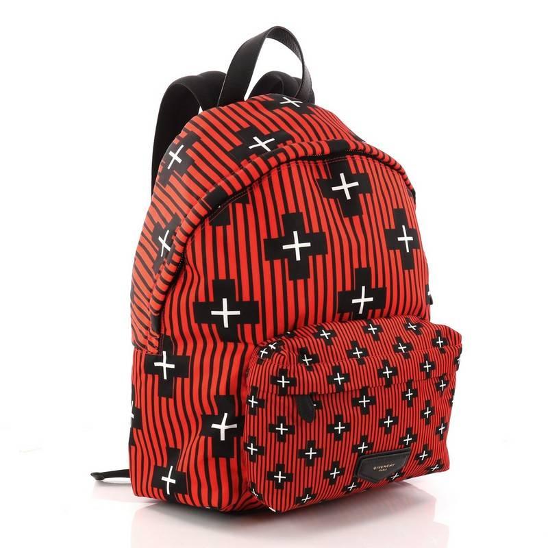 Red Givenchy Pocket Backpack Printed Nylon