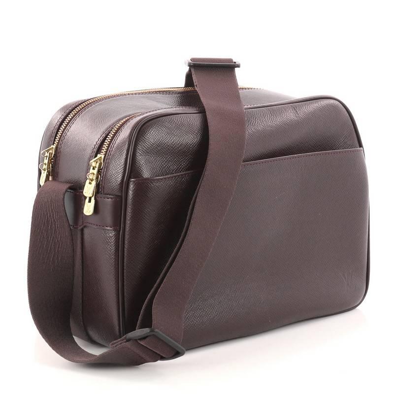 Black Louis Vuitton Taiga Leather PM Reporter Bag 