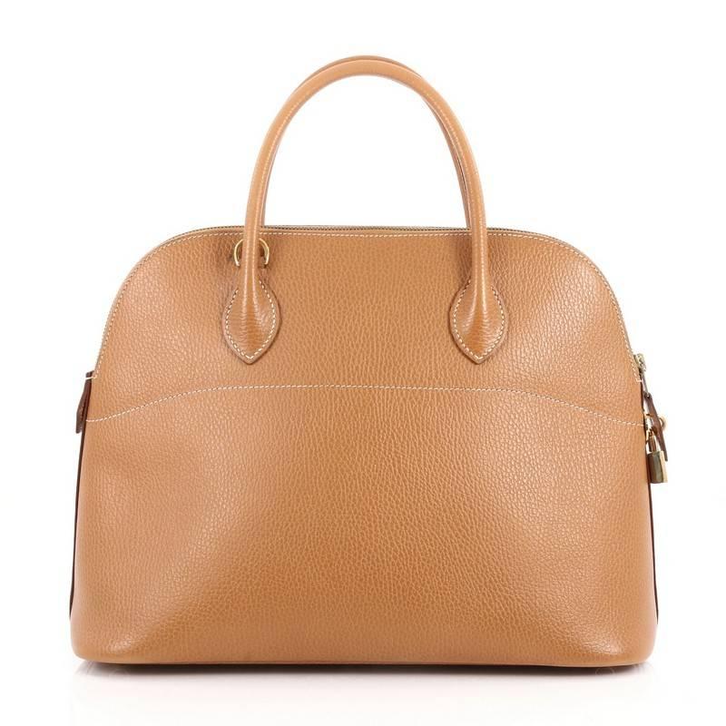 Hermes Bolide Handbag Vache Liegee 35 In Fair Condition In NY, NY