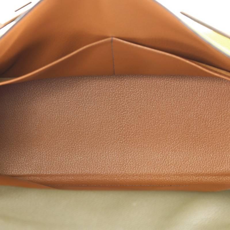 Hermes Kelly Handbag Tricolor Togo with Ruthenium Hardware 35 In Good Condition In NY, NY