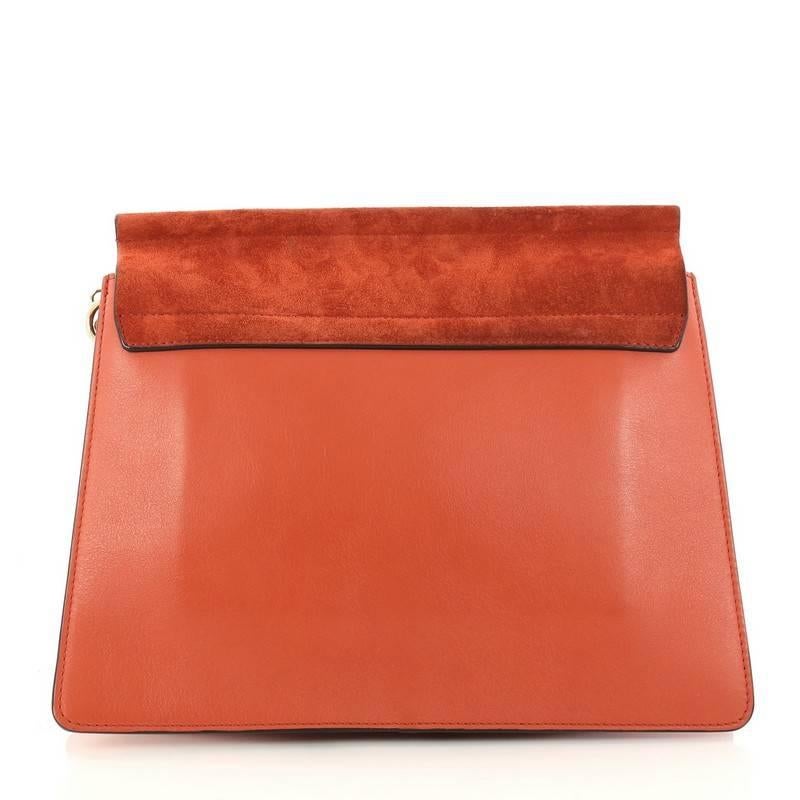 Chloe Faye Shoulder Bag Leather and Suede Medium  In Good Condition In NY, NY