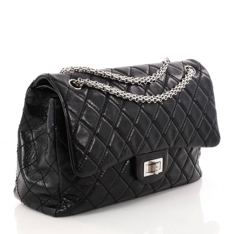 Black Chanel Reissue 2.55 Handbag Quilted Aged Calfskin 227