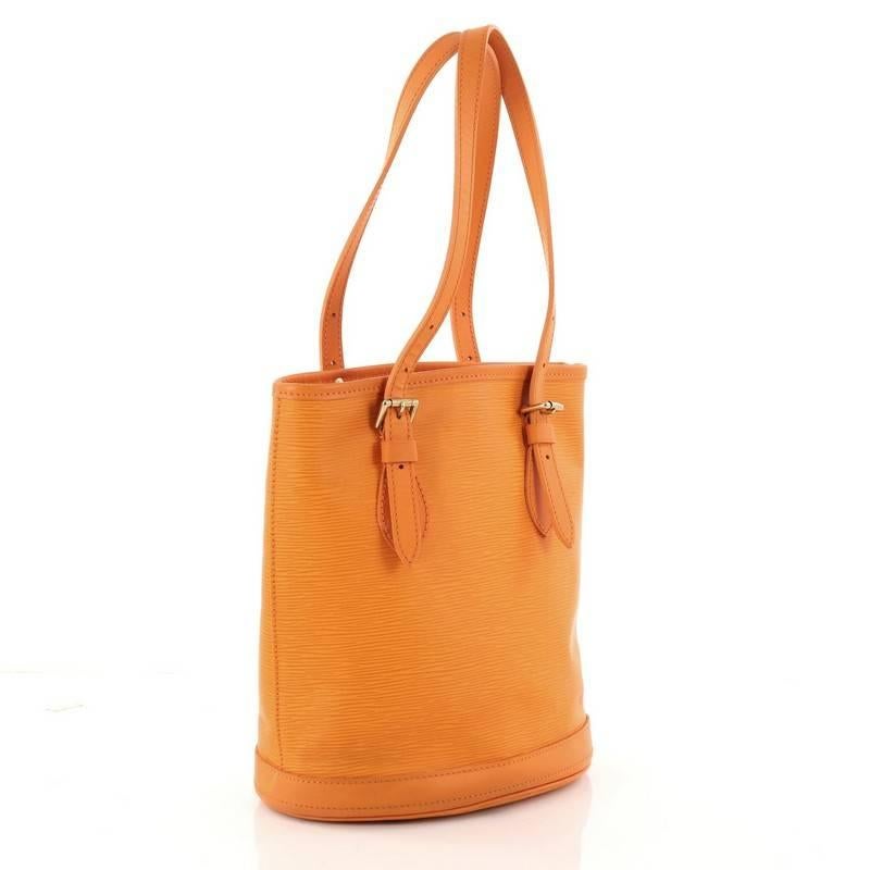 Orange Louis Vuitton Petit Bucket Bag Epi Leather