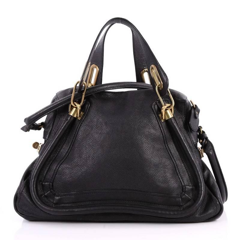 Chloe Paraty Top Handle Bag Leather Medium In Good Condition In NY, NY