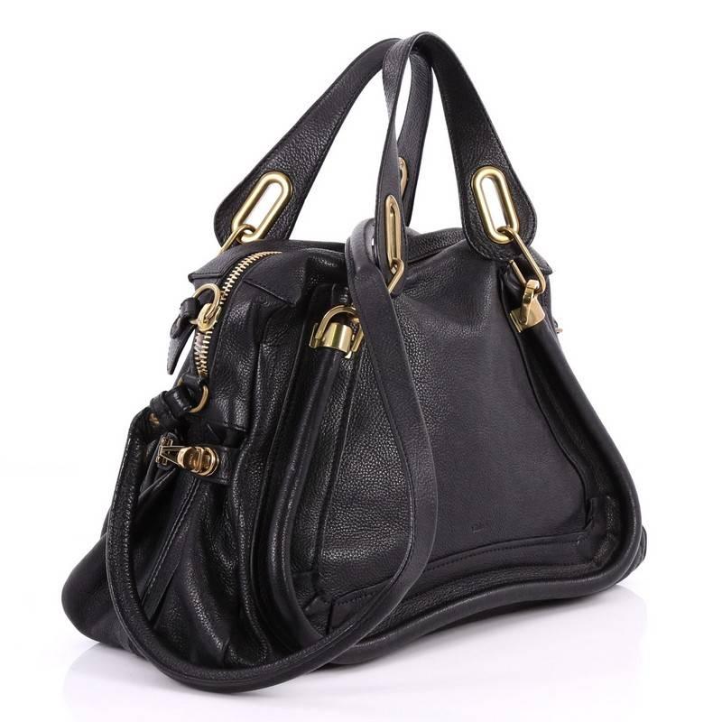 Black Chloe Paraty Top Handle Bag Leather Medium