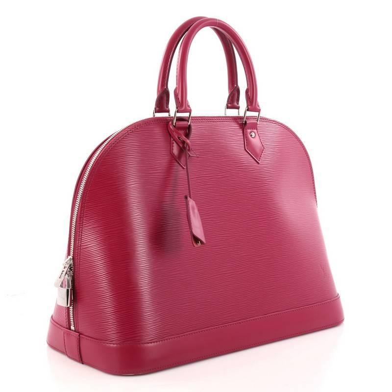 Red Louis Vuitton Alma Handbag Epi Leather GM
