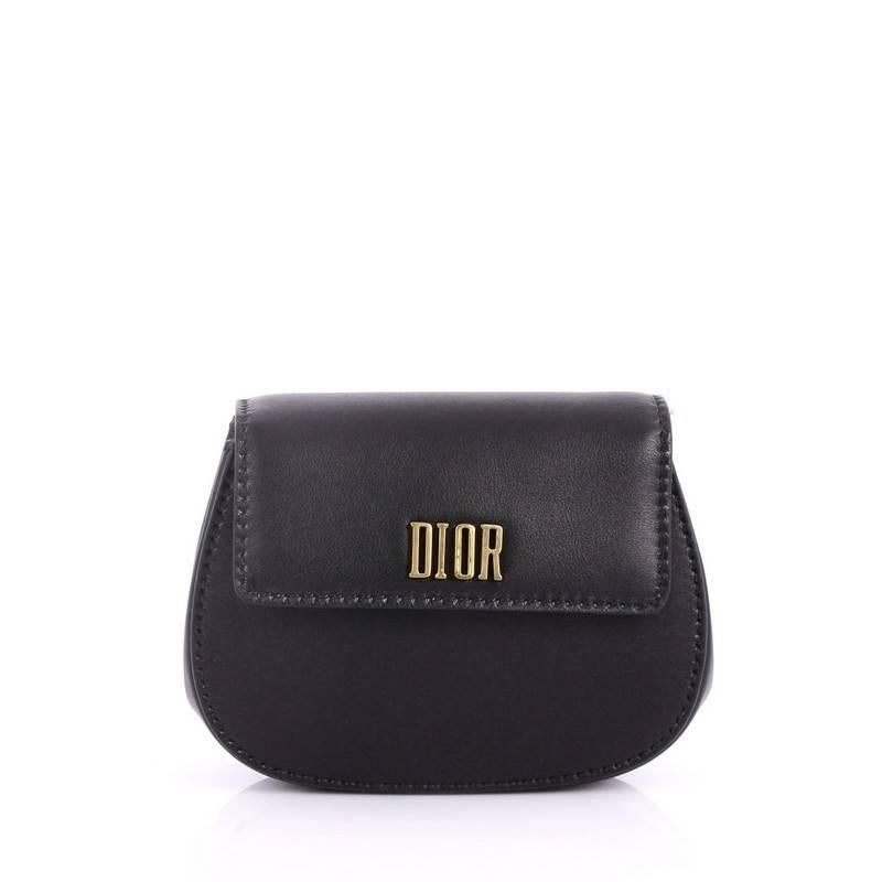 Black Christian Dior Dioraddict Shoulder Bag Leather Mini