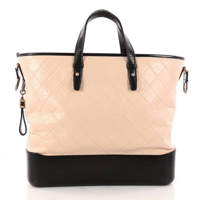 Chanel Gabrielle Quilted Calfskin Large Shopping Tote  In Good Condition In NY, NY