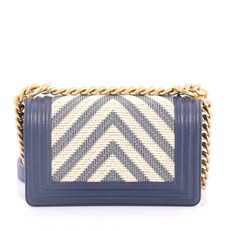 Chanel Boy Flap Bag Braided Chevron Calfskin Small In Good Condition In NY, NY