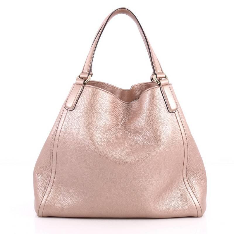 Beige Gucci Soho Shoulder Bag Leather Medium