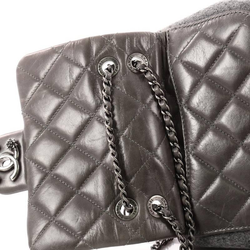 Women's or Men's Chanel Paris-Salzburg Flap Bag Felt and Quilted Calfskin Mini