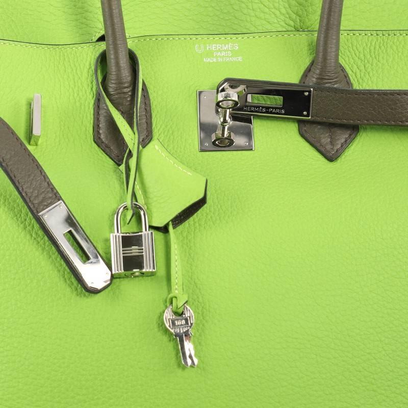 Hermes Birkin Handbag Bicolor Clemence with Palladium Hardware 35 2
