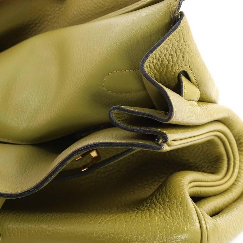 Hermes Vert Chartreuse Green Clemence with Gold Hardware 35 Birkin Handbag 3