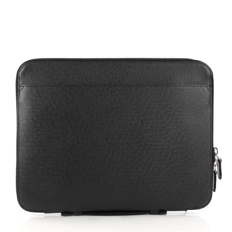 Black Louis Vuitton Vladimir Portfolio Bag Taiga Leather
