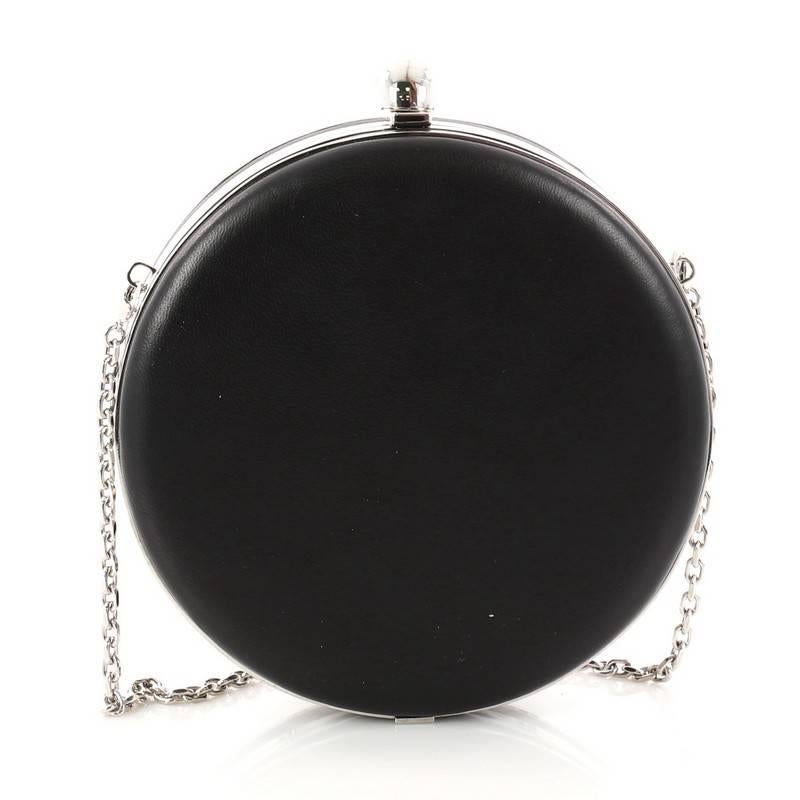 Alexander McQueen Skull Round Clutch Embellished Leather Small In Good Condition In NY, NY