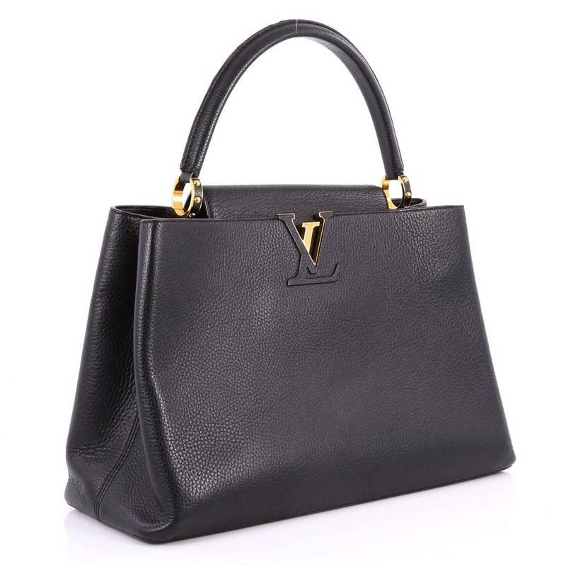 Black Louis Vuitton Capucines Handbag Leather GM