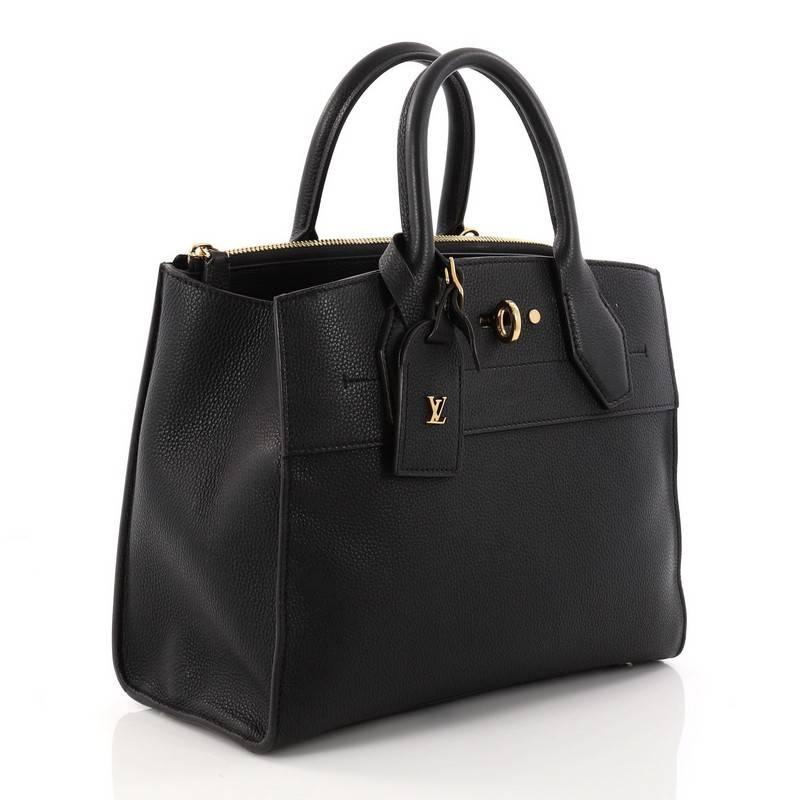 Black Louis Vuitton City Steamer Leather PM Handbag 