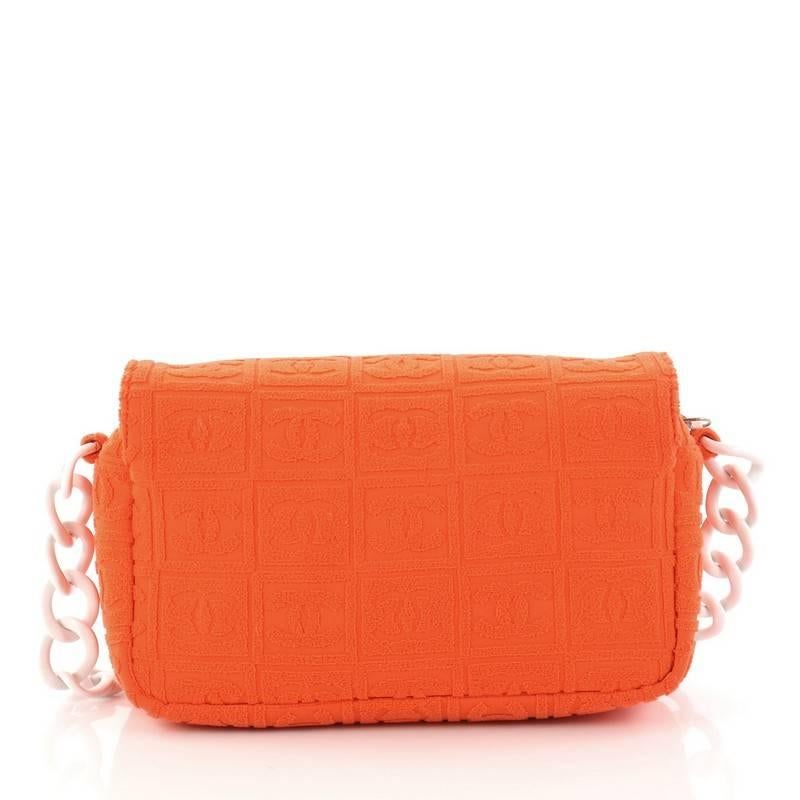Chanel Sport Line Resin Camera Flap Bag Terry Cloth Medium In Good Condition In NY, NY