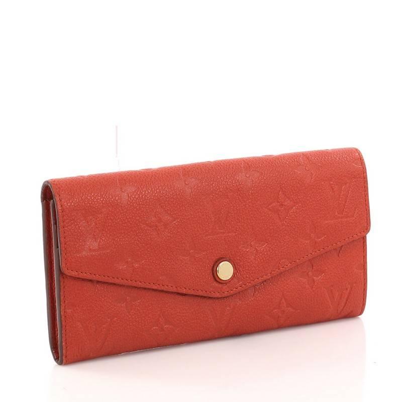 Red Louis Vuitton Curieuse Wallet Monogram Empreinte Leather