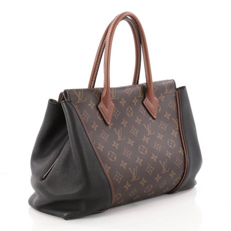 Black Louis Vuitton W Tote Monogram Canvas and Leather PM