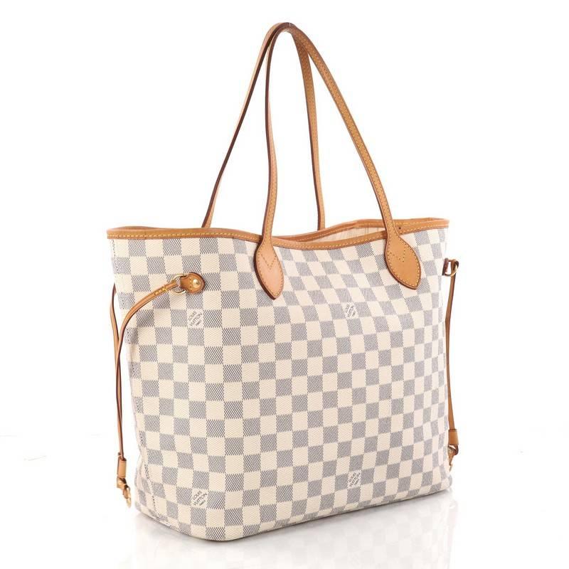 Beige Louis Vuitton Neverfull Tote Damier MM