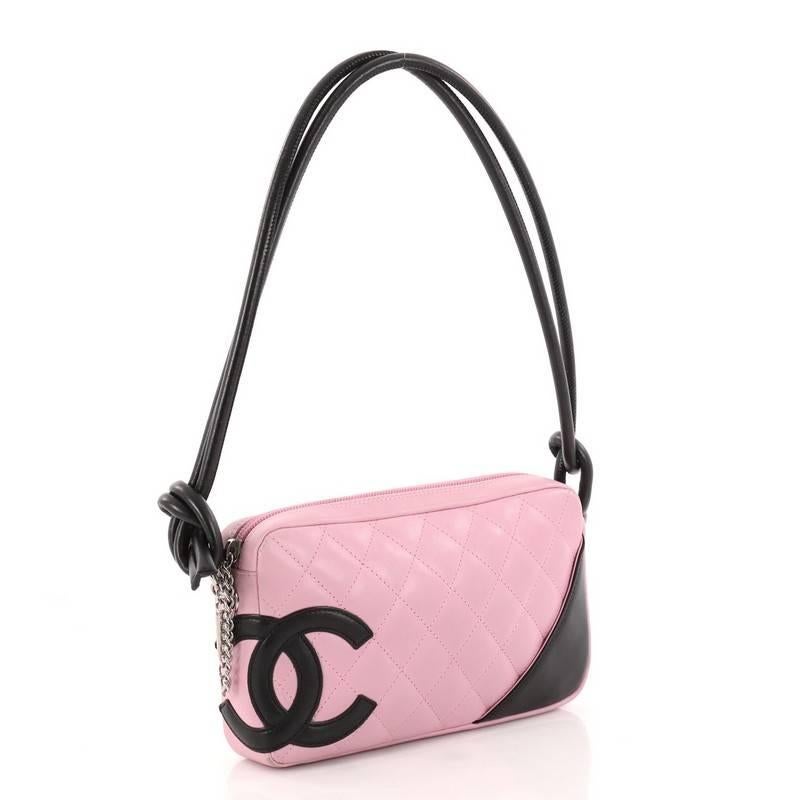 Purple Chanel Cambon Pochette Quilted Leather