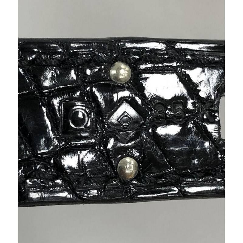 Hermes Birkin Handbag Black Shiny Porosus Crocodile with Palladium Hardware 35 9