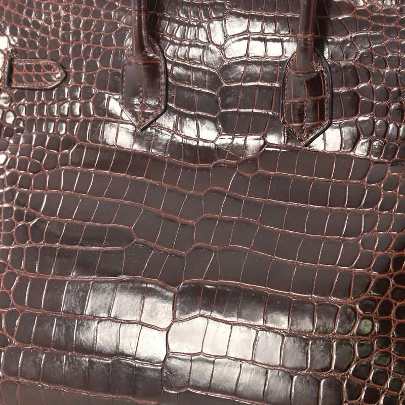 Hermes Birkin Handbag Havane Shiny Porosus Crocodile with Gold Hardware 35  2