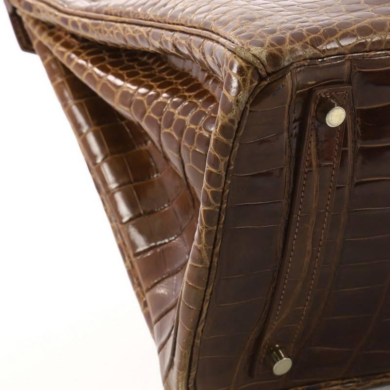 Hermes Birkin Handbag Miel Shiny Porosus Crocodile with Gold Hardware 35  1