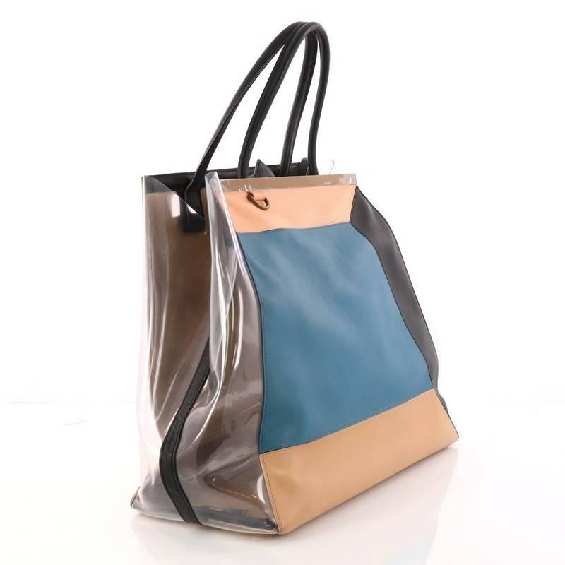 Blue Fendi Color Block 2Jours Handbag Leather and PVC Large