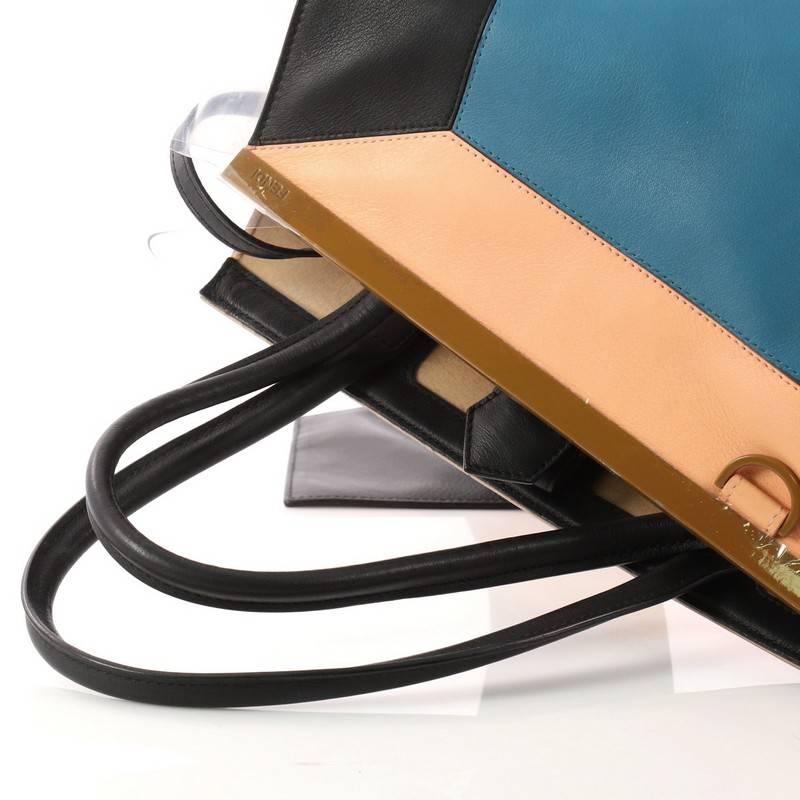 Fendi Color Block 2Jours Handbag Leather and PVC Large 3