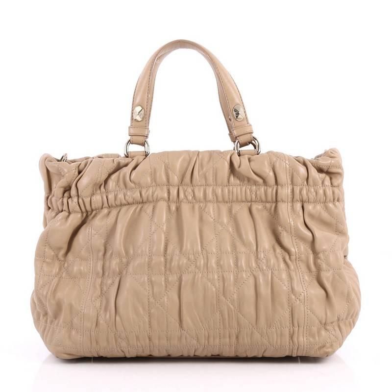 Christian Dior Delices Tote Cannage Quilt Leather Medium In Good Condition In NY, NY