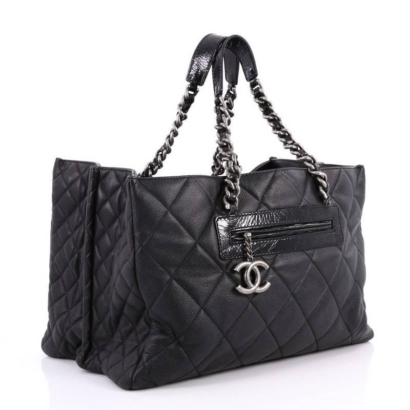  Chanel Coco Casual Tote Quilted Caviar Large In Good Condition In NY, NY