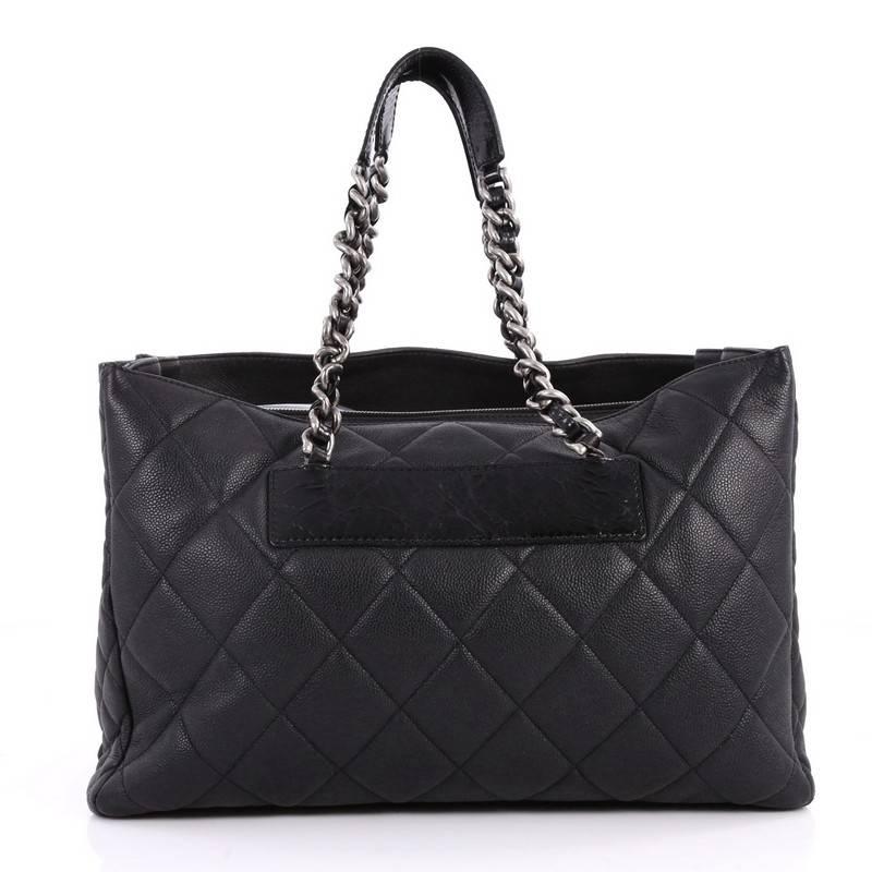 Women's or Men's  Chanel Coco Casual Tote Quilted Caviar Large