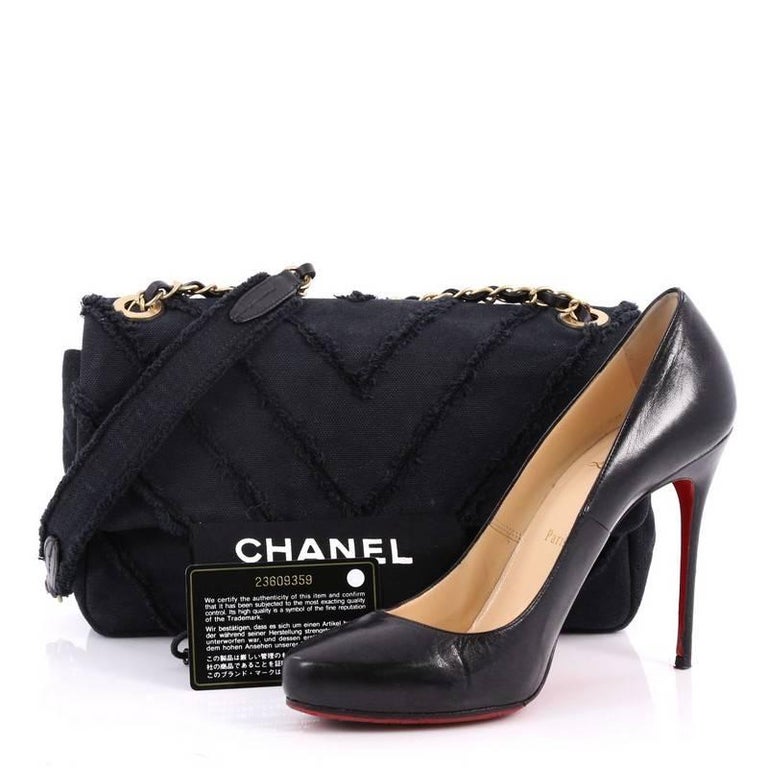 Chanel CC Flap Bag Chevron Canvas Patchwork Medium at 1stDibs | chanel ...