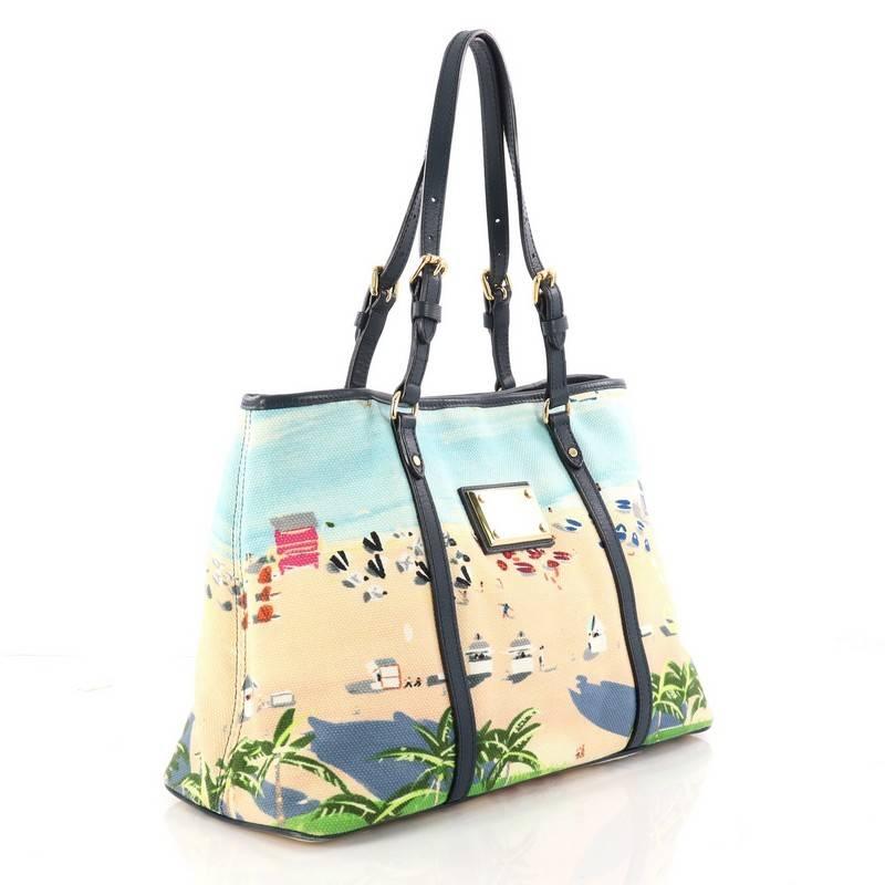 Beige Louis Vuitton Ailleurs Cabas Limited Edition Printed Canvas PM