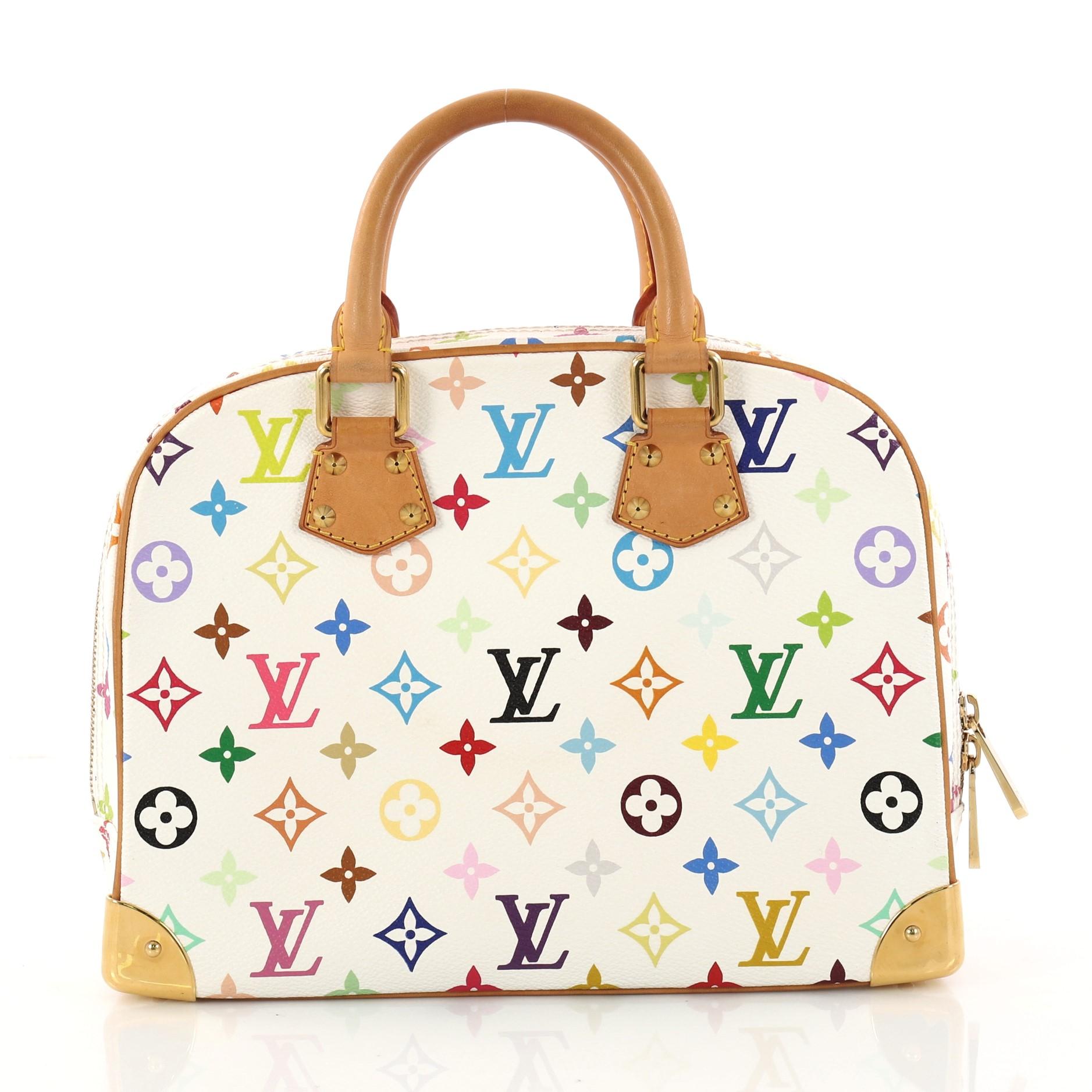 Beige  Louis Vuitton Trouville Handbag Monogram Multicolor i