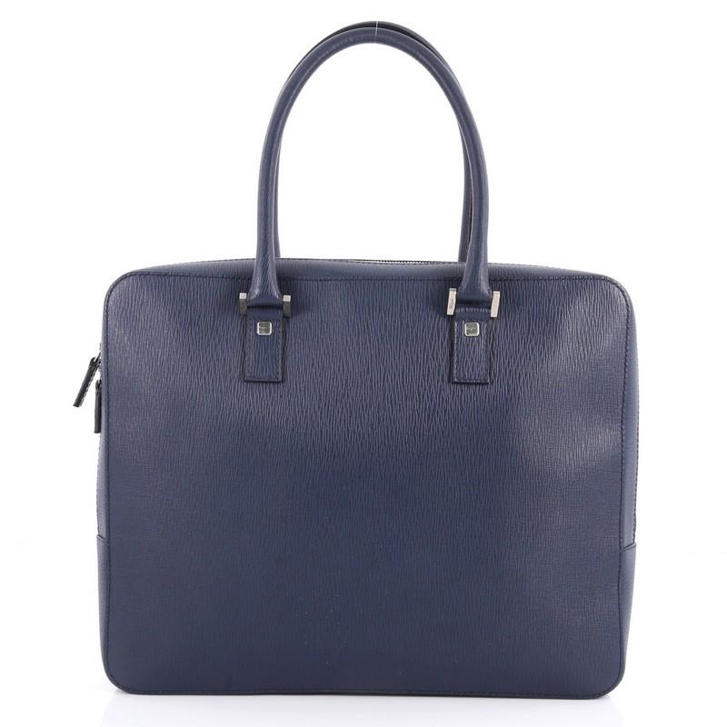 Salvatore Ferragamo Zip Around Briefcase Leather Medium In Good Condition In NY, NY