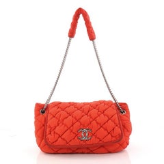 Chanel Bubble Accordion Flap Bag Quilted Nylon Medium