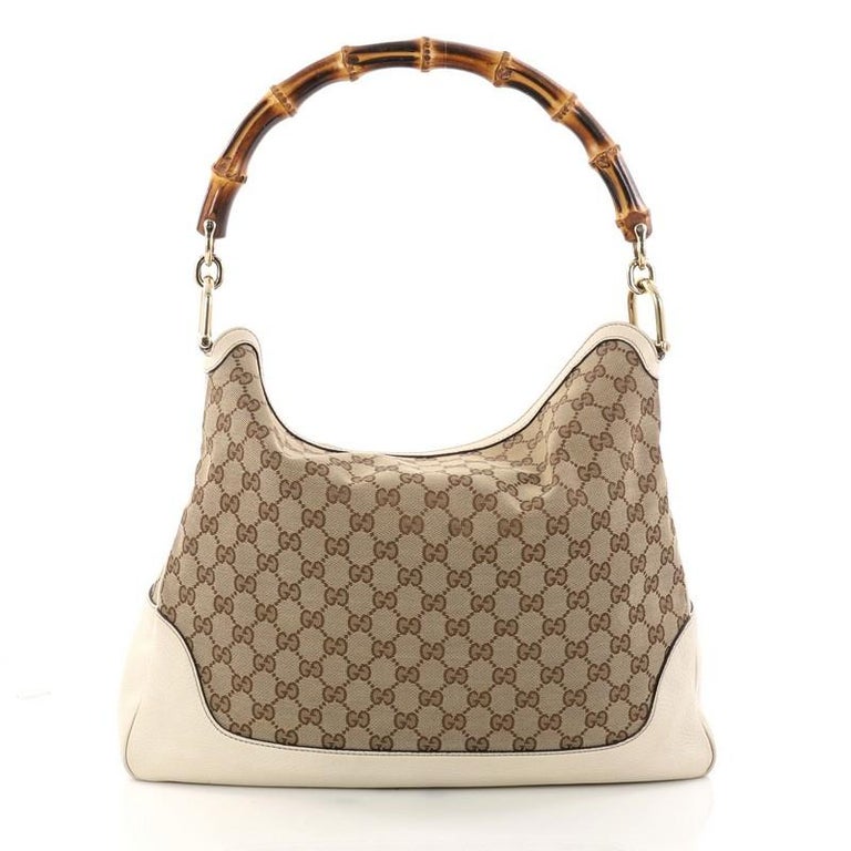 gucci white bamboo bag