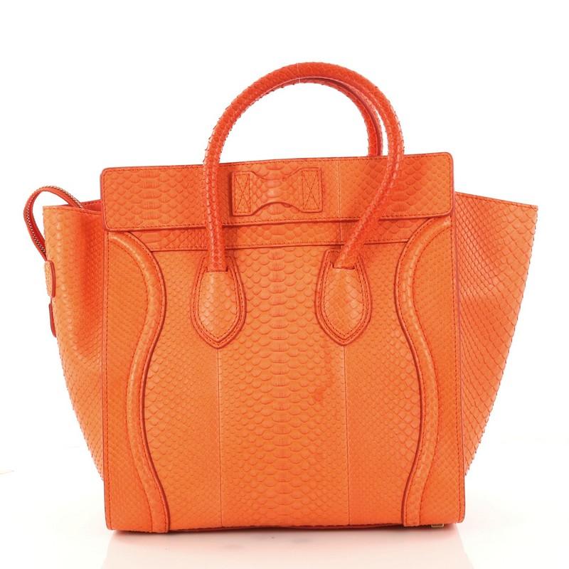 Celine Luggage Handbag Python Mini In Good Condition In NY, NY