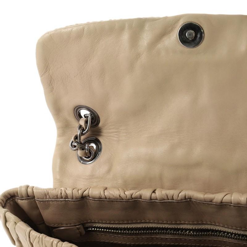 Beige Prada Gaufre Chain Flap Shoulder Bag Nappa Leather Small