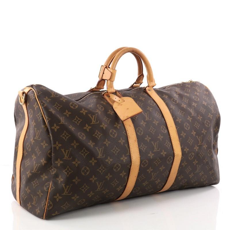 Black Louis Vuitton Keepall Bandouliere Bag Monogram Canvas 55