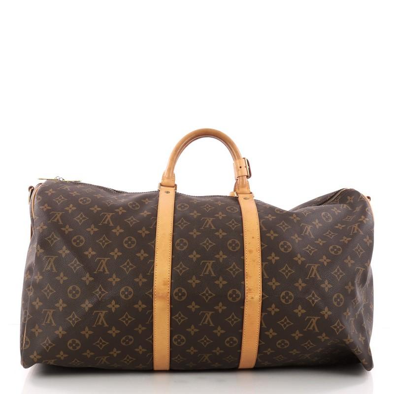 Louis Vuitton Keepall Bandouliere Bag Monogram Canvas 55 In Good Condition In NY, NY