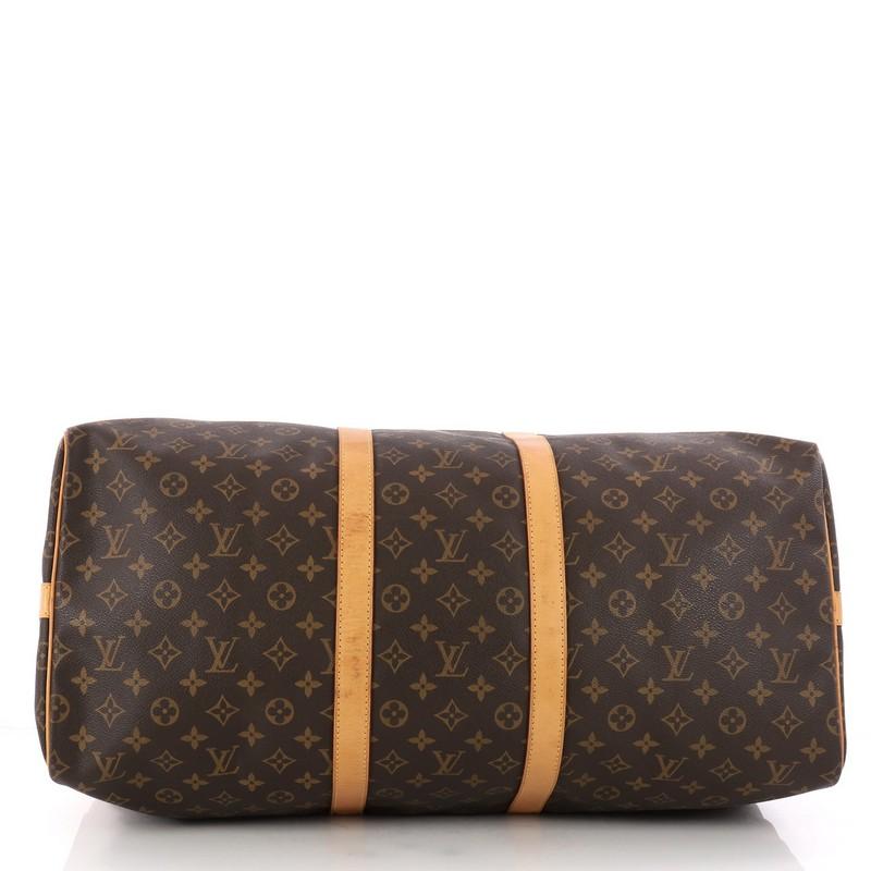 Women's or Men's Louis Vuitton Keepall Bandouliere Bag Monogram Canvas 55