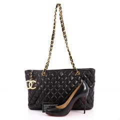 Chanel Vintage CC Charm Tote Quilted Lambskin Large