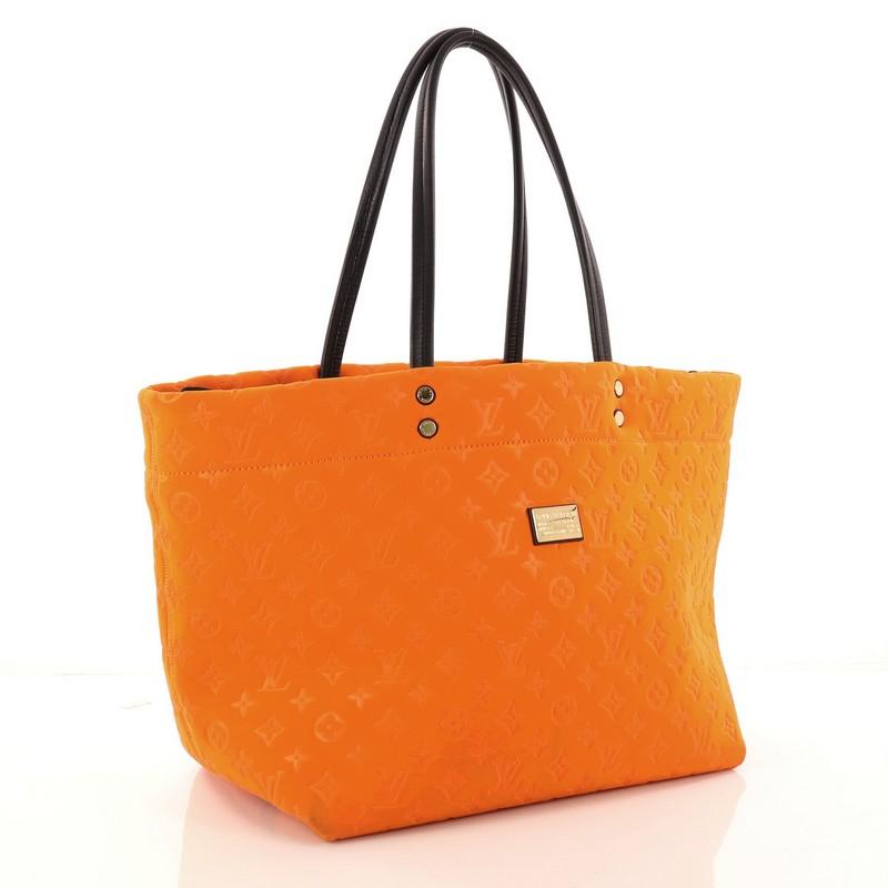 Orange Louis Vuitton Scuba Tote Monogram Embossed Neoprene MM