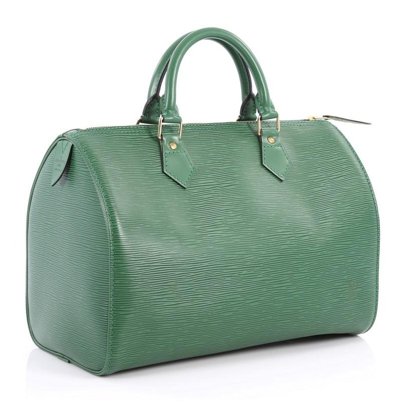 Gray Louis Vuitton Speedy Handbag Epi Leather 30