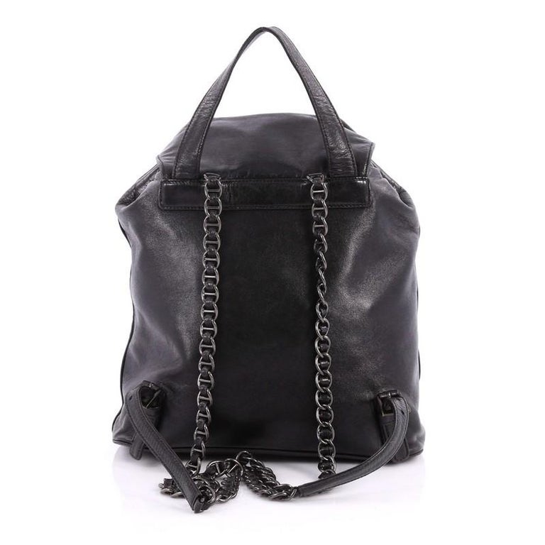 Prada Chain Buckle Backpack Soft Calfskin Medium at 1stdibs